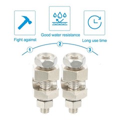 2Pcs Reusable Solar Panel Grounding Lugs Copper Cable Clamps Silver Color
