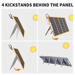 Flashfish Solar Generator Portable Power Station with Solar Panel Foldable 100W