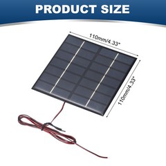 7V 1.47W 210mA Mini Solar Panels with Cable, 110 x 110mm