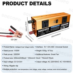 10000W Solar Power System Kit, 12V24V to 110V/220V Inverter Flexible Panel