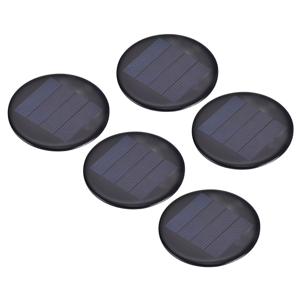 5Pcs 2V 0.26W 130mA Mini Polycrystalline Solar Panel 2.4″/62mm Dia