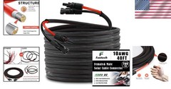 40FT Solar Extension Cable – 10AWG 6mm² – & Red