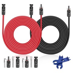 Solar Extension Cable 30 Ft 10AWG (6Mm²) Solar Power Cable Wire Male Female Conn