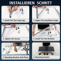 45in Adjustable Solar Panel Mounting Bracket RV System Roof Camp RV Tilt 2 Sets