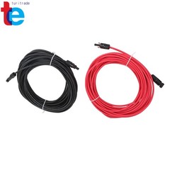 Solar Panel Extension Cable 4mm² 20M Red+Black w/M4 Plug for Outdoor Power Syste