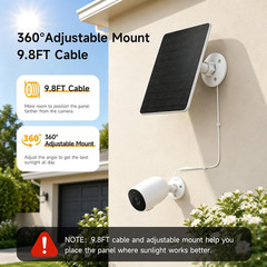 5W Solar Panel for Ring Camera, Compatible with Rings Spotlight &All-New Stick U