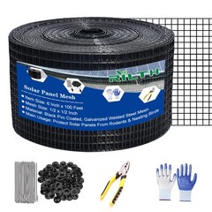 Solar Panel Critter Guard 1/2 Inch PVC Coated Black 6in X 100ft Pest Barrier Kit
