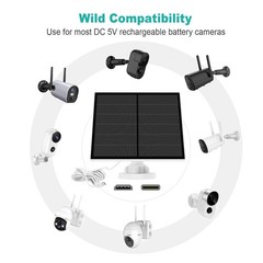 5W Solar Panel for Security Camera, USB Solar Panel for DC 5V Outdoor