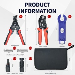 60PCS Solar Connector Crimping Kit with 30 Pairs MC4 Connectors – Ultimate So…