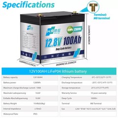 36V 100Ah LiFePO4 Lithium Battery Deep Cycle 3-Group 12V 100Ah For Golf Cart RV