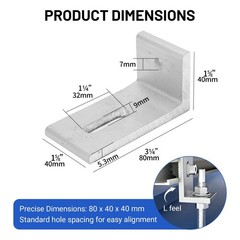 10Pcs L Foot Solar Mount Brackets, Aluminum PV Panel Mounting Kit, Waterproof Ro