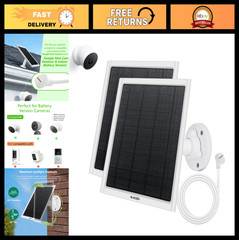 8W Solar Panel for Nest Camera – 2 Pack, Waterproof, Fast Charging, Easy Install
