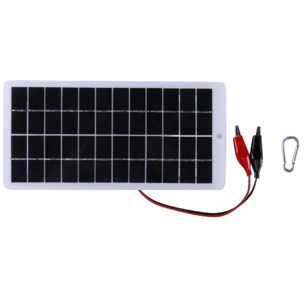 5W 12V polycrystalline silicon solar panel with clip can charge 9-12V batteries