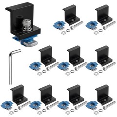 10pcs Solar Panel End Clamps, Aluminum Mounting Brackets Kit for Metal/RV Roofs