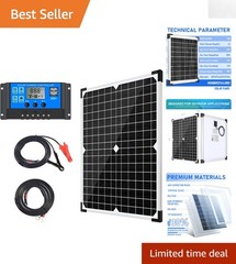 20W Monocrystalline Solar Panel Kit with 10A Charge Controller for Off-Grid Use