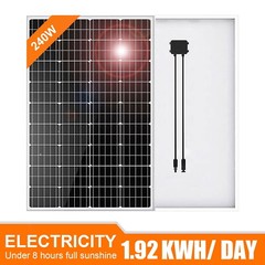 240W 12V Monocrystalline Solar Panel Solar Module For Home Roof Caravan Camping