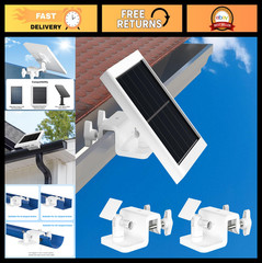2 Pack Adjustable Gutter Mount for Solar Panels – Compatible with Ring, Arlo, Eu