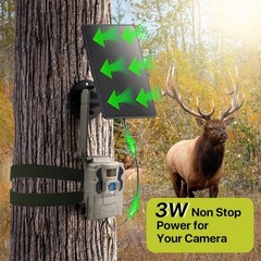 Solar Panel for Trail Camera 2-Pack, 5000mAh Battery, IP66 Waterproof, USB-C & D
