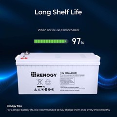 Renogy 12V 200AH Deep Cycle AGM Battery Rechargable for RV Solar Marine Off-Grid
