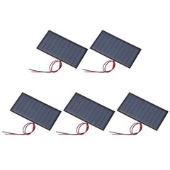 5 Pcs 5V 0.45W 90mA Mini Solar Panels with 2 Cable, 80mm x 45mm