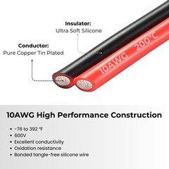 10AWG Solar Extension Cable fits Anderson Powerpole 45A to Solar Connector