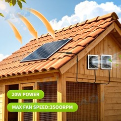 fo Shed Grenhouse, Dog House,Sola Powered Fan for ntake Or Exhraust Vent Cooling