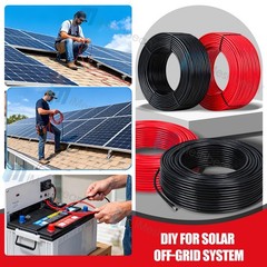 10AWG 100FT Black Solar Panel Extension Cable Female & Male Solar Connector 6mm²