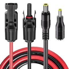 Versatile 6.23ft Solar Adapter Extension Cable, DC 8mm to 5.5mm, Durable 16 AWG