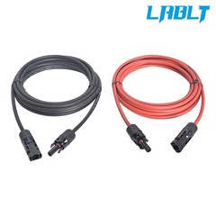 LABLT 10 Feet Solar Panel Extension Cable Wire Connector 12AWG Black And Red