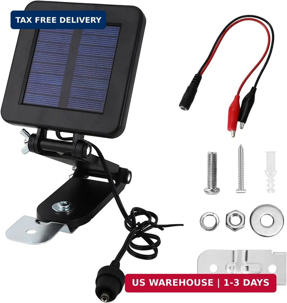 6V Solar Panel for Deer Feeder, 6 Volt Solar Battery Charger | Adjustable Mounti
