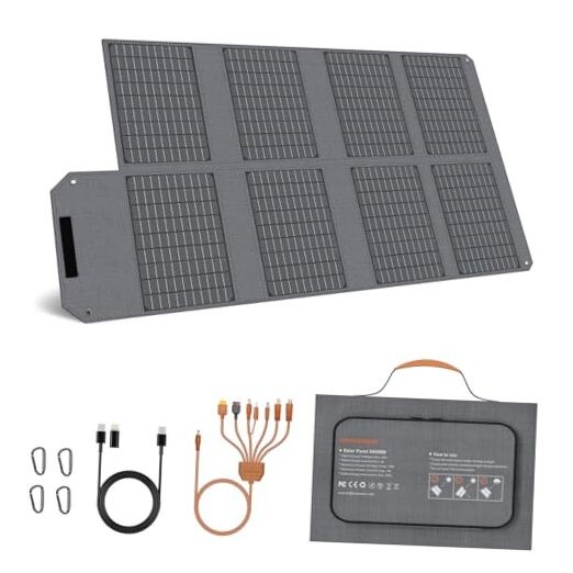 80W Foldable Solar Panel, Portable Solar Charger with 4 Ports 80W Solar Panel