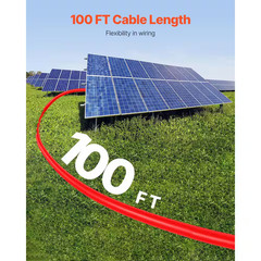 100 Ft. Solar Panel Extension Cable 10AWG PV Wire, 6 Sq. Mm Cable for Home Ship