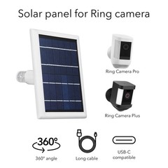 Wasserstein Ring Spotlight Cam Plus Battery + Solar Panel Bundle (1-Pack, Black)