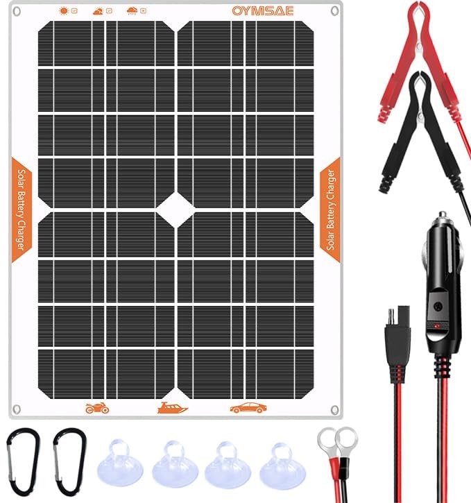 20W 12V Solar Panel Battery Charger Portable Waterproof Power Trickle Battery…