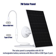 7W Solar Panel for Eufycam 2C/2C Pro/2/2 Pro/E20/E40/E, 2 Pack