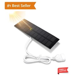 1W Portable Solar Panel, 5V USB Compact Solar Charger for Small Electronics M…