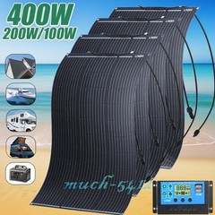 100W 200W 400W 12V Portable Flexible Solar Panel Kit RV Off-Grid Camping Rooftop