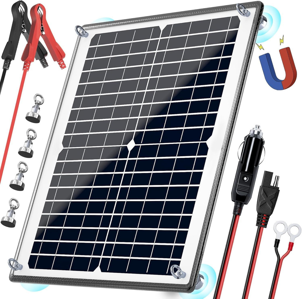Solar Panel Kit 12V 20W Magnetic + MPPT Charge Controller Waterproof Solar Batte