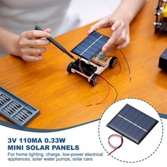 2Pack 3V 0.33W 110mA Mini Solar Panels with Cable
