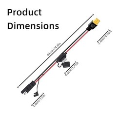 10AWG SAE to XT60 Connector Extension Cable with 15A&20A 10AWG SAE TO XT60–2FT