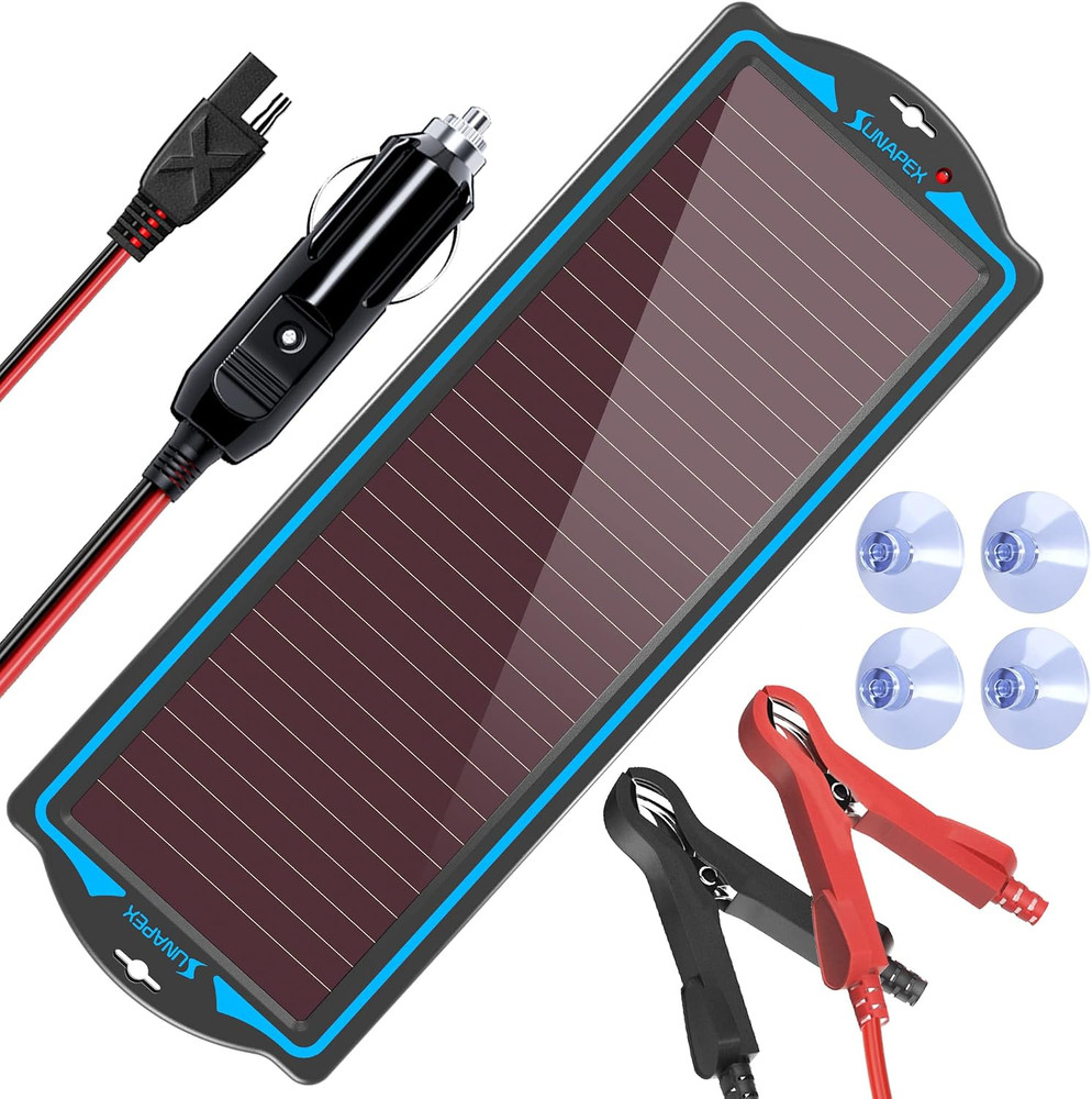 12V Solar Battery Charger Trickle Maintainer Kit for Car | Prevents Overcharging