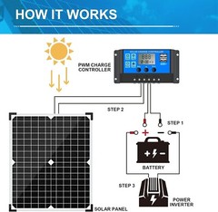 Solar Panel Kit 20W 12V MonocrystallineBattery Maintainer +10A Solar Charge C…
