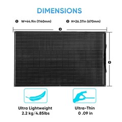 150W Flexible Mono Solar Panel Bendable Off-Grid RV/Camper/Boat/Balcony Van IP68