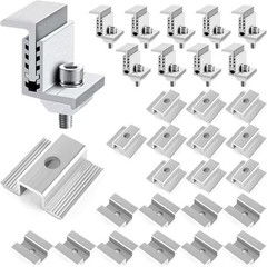 28PCS Solar Panel End Clamps 35-50 mm Adjustable End Panel Clamps Aluminum So…