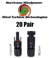 20 Sets 6MM Economical PV Solar Cable Connectors Compatible with MC4 10-14 AWG