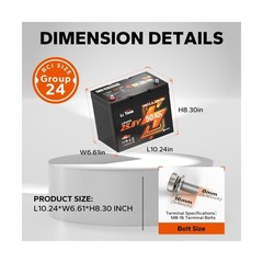 LiTime 24V 50Ah LiFePO4 Battery, Bluetooth 5.0, Low-Temp Cut-off Protection, …
