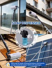 Electric Solar Panel Cleaning Kit, 20FT Solar Panel Cleaning Brush and Pole with
