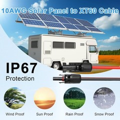 Cable 10AWG 50FT Solar Connector to XT60 Adapter for Solar Panel Battery