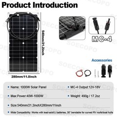 SOECOPO 10000W Solar System Kit, 100A Controller, 12V DC to 110V/220V