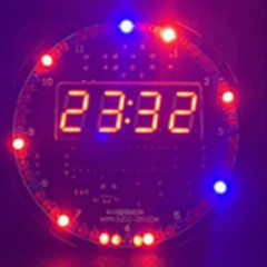 Electronic Clock DIY Kit with Acrylic Housing Red LED Display 5V Operation